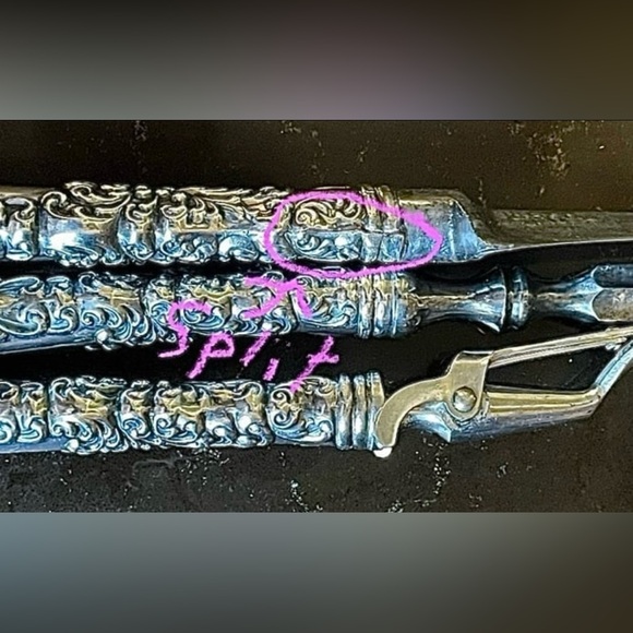 Vintage Sterling Silver Hollow Handle Carving Set (3) piece - Picture 4 of 9